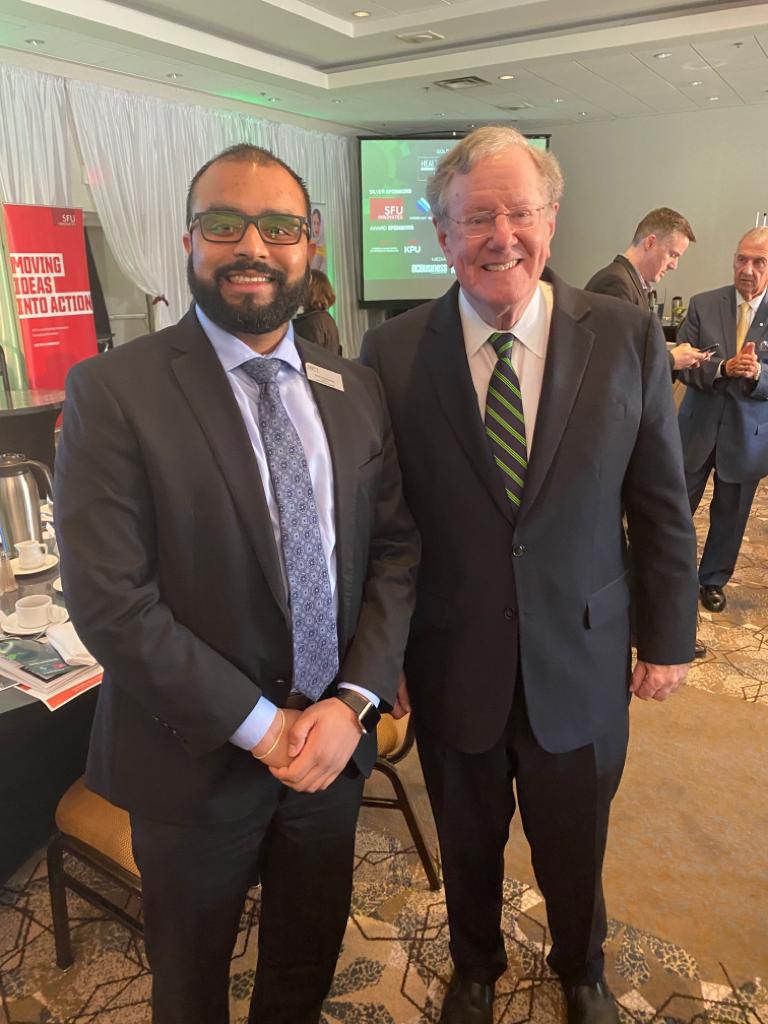 Associate counsel, Sasha Ramnarine with Steve Forbes at Surrey Board of Trade