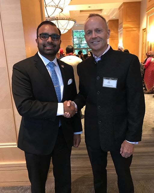 Sasha Ramnarine with Stockwell Day